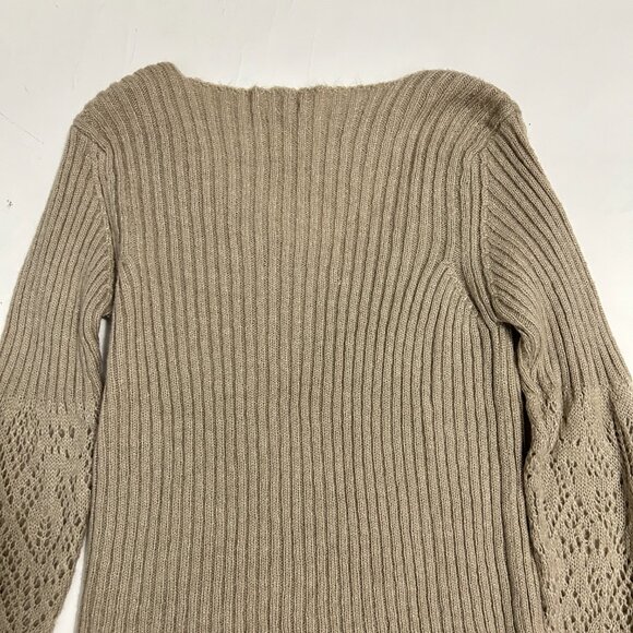 M&S per una knit sweater womens sz XL beige Wool Mohair blend V-neck cottagecore - Picture 10 of 15